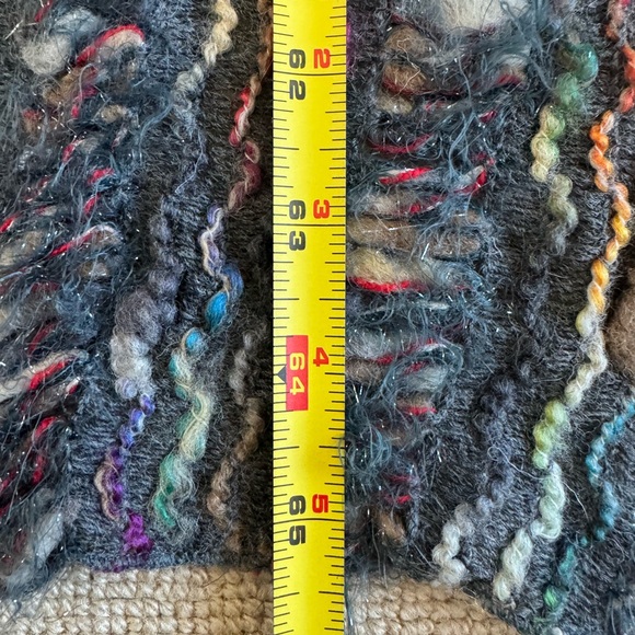 Ostinelli Boucle Knit Scarf Charcoal Multicolor Textured Winter Made In Italy OS - Picture 7 of 8